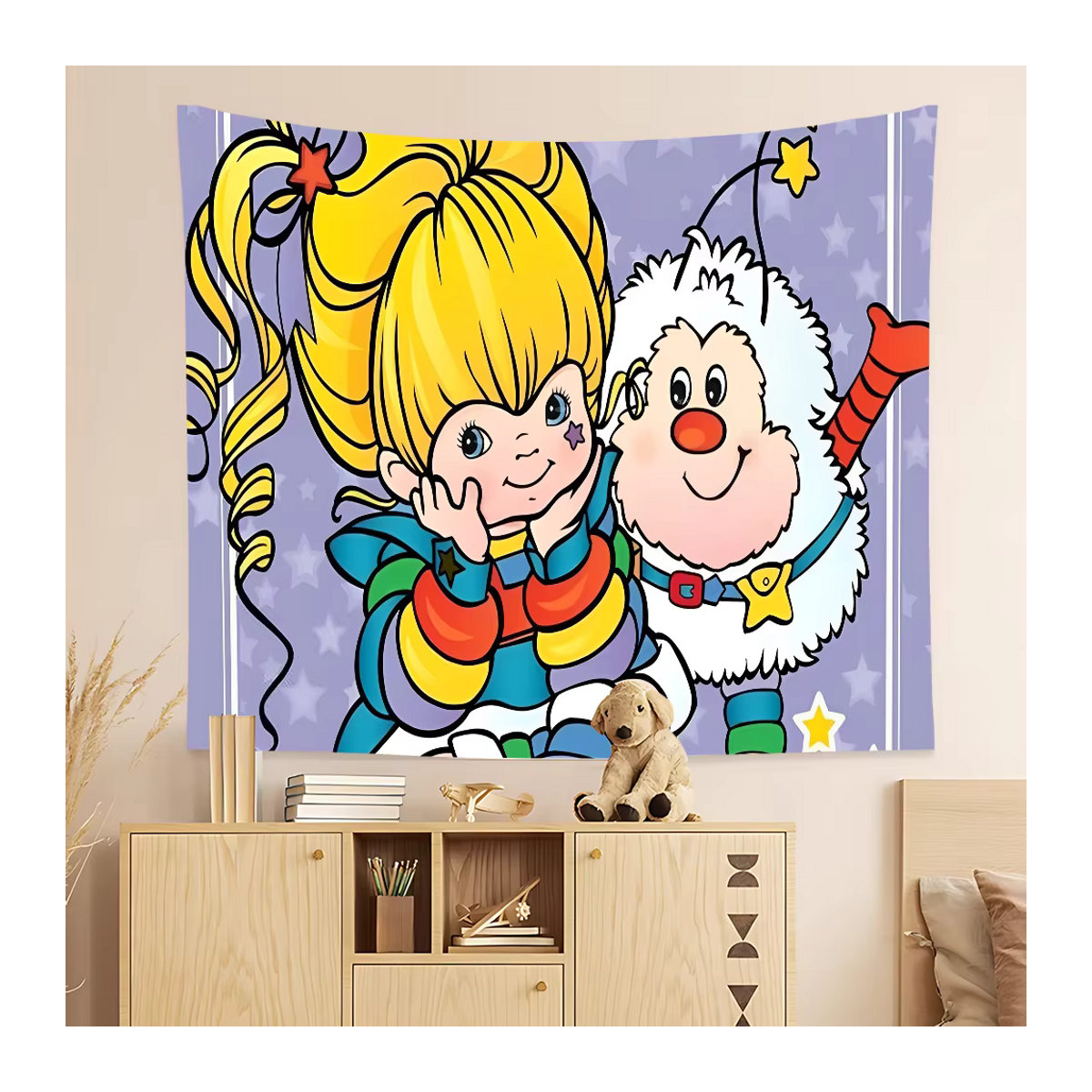 Rainbow Brite Fotografie-Hintergrund für Kindergeburtstage, mehrfarbig, Textil, rechteckig - Bild 6