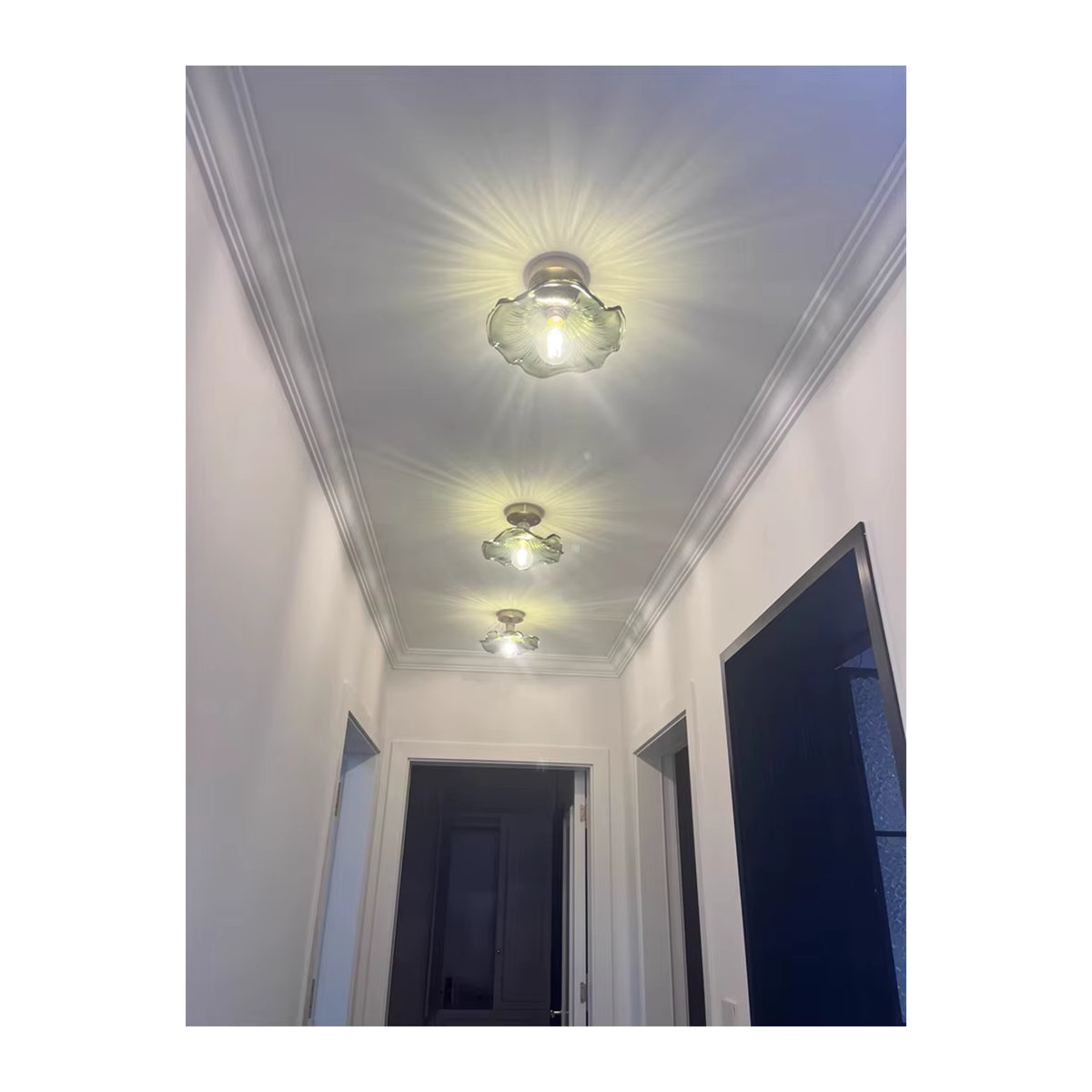 Ramalho Lotusblatt LED Pendelleuchte aus Glas in Grün und Braun - Bild 2