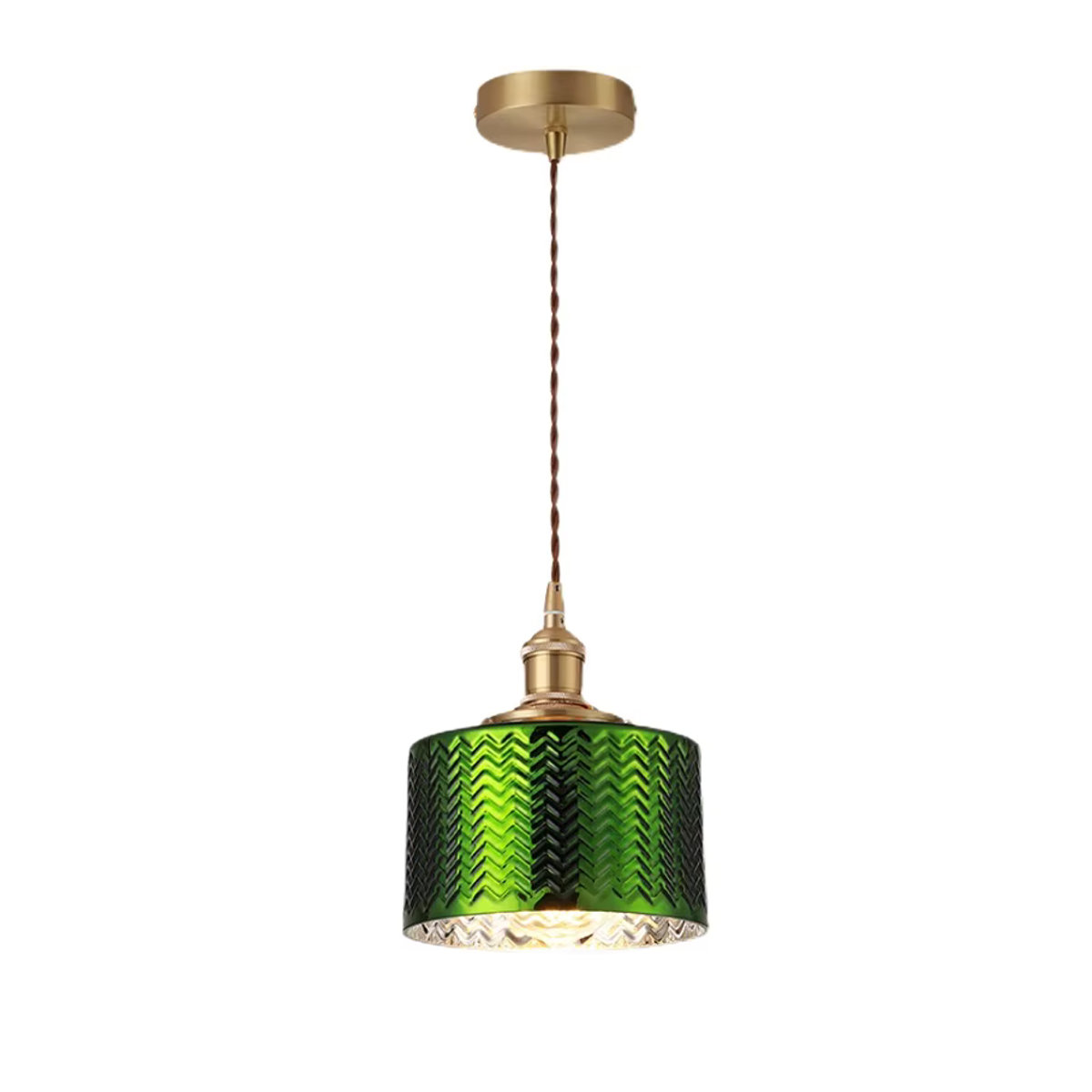 Ramalho Pendelleuchte aus Glas und Kupfer in Grün mit LED für Esszimmer und Wohnzimmer im skandinavischen Design - Bild 4