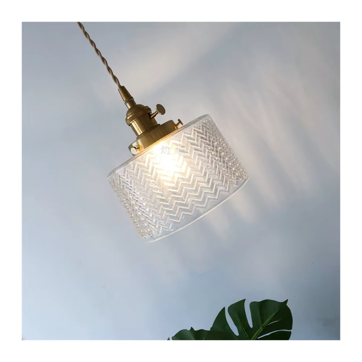 Ramalho Vintage Wellen Glas Pendelleuchte im Retro-Design für Schlafzimmer, Esszimmer und Küche - Bild 2