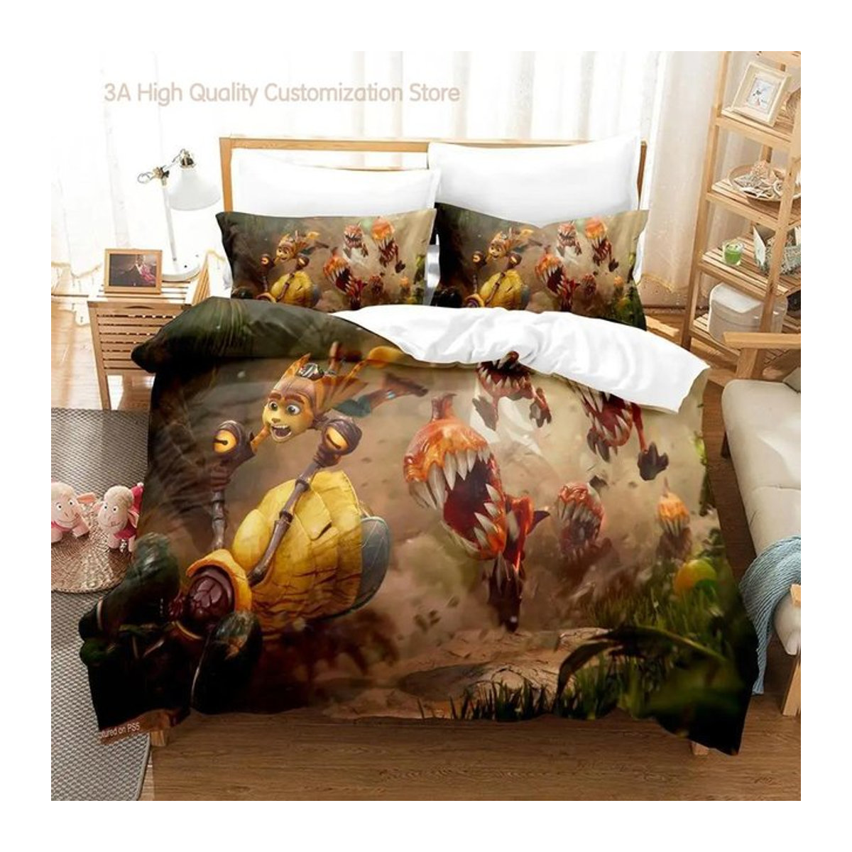 Ratchet & Clank: Rift Apart Bettwäsche-Set, dreiteilig, 3D-Kawaii-Design, EU Single, B/H: 135 x 200 cm - Bild 1