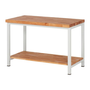 Rau Werkbank Serie Basic 8 Modell 8000 B aus Massivholz und Metall in Braun B: 125 cm, H: 84 cm, T: 70 cm