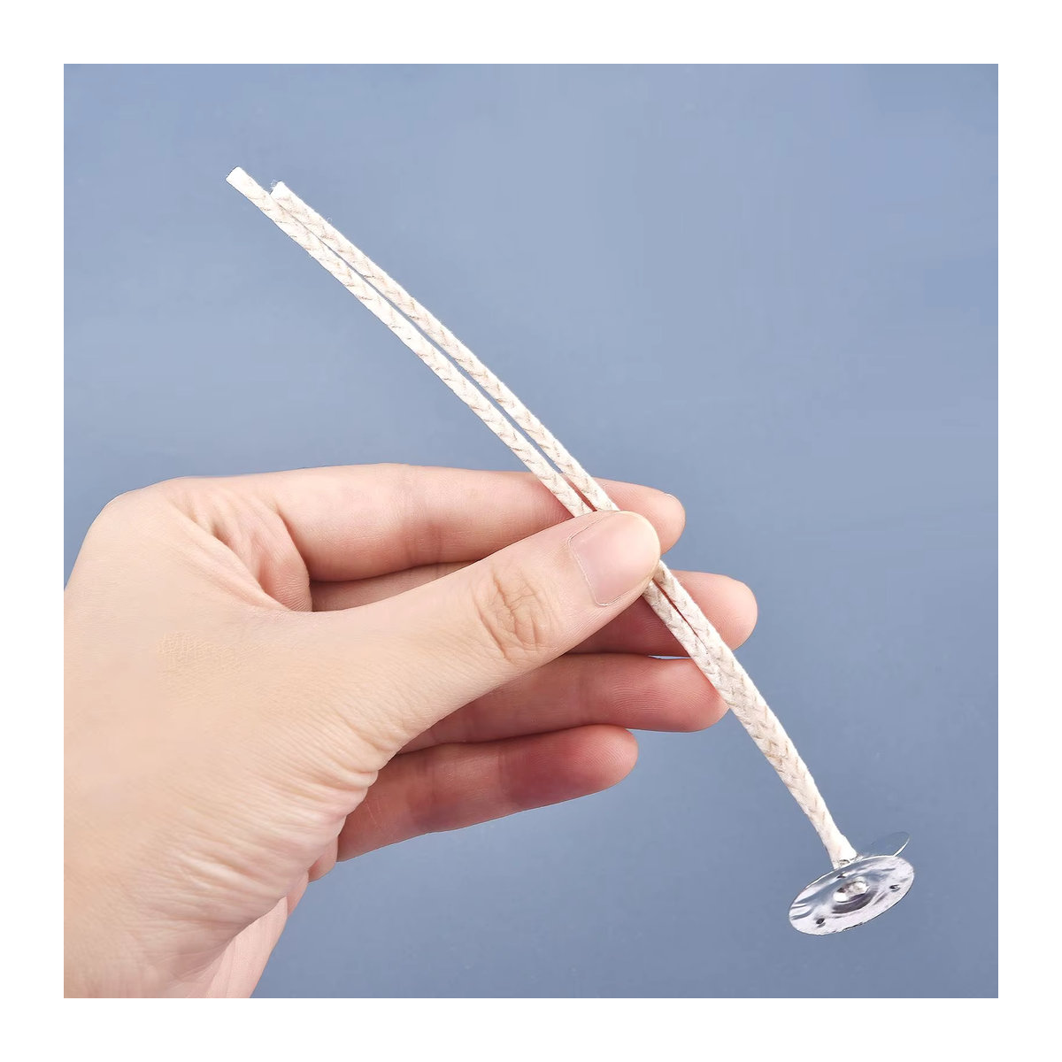 Rauchfreier Kerzendocht aus Baumwolle und Sojawachs mit großem Sockel für Kerzen und Kerosinlampen, 6–20 cm - Bild 2