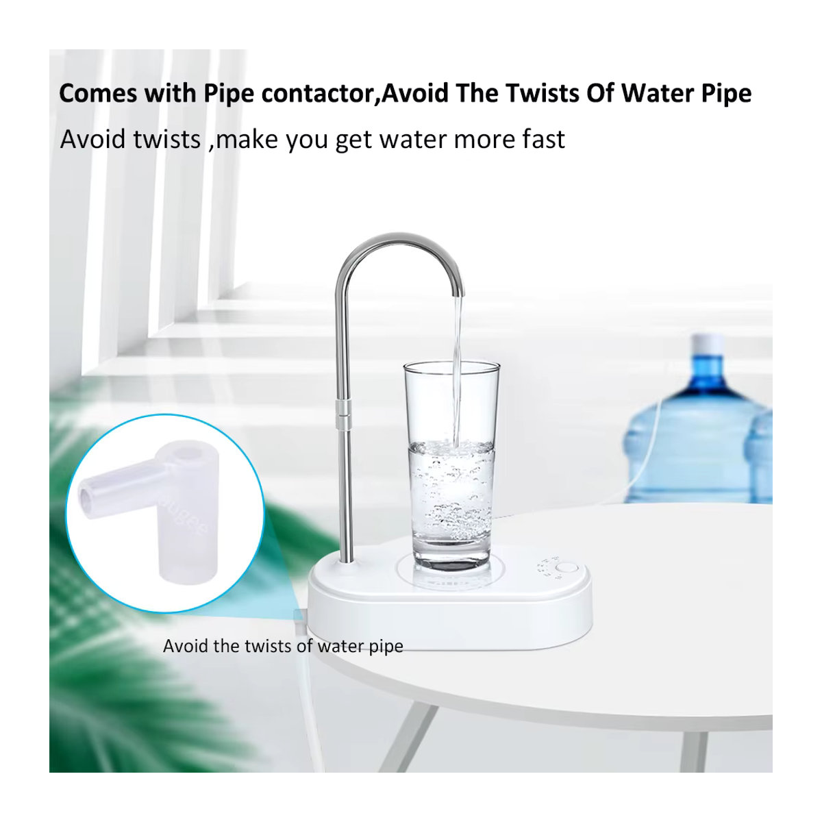 raugee Elektrische Wasserflaschenpumpe Automatischer Wasserspender Smart Desktop Trinkwasserpumpe Wiederaufladbar in Schwarz oder Weiß - Bild 4