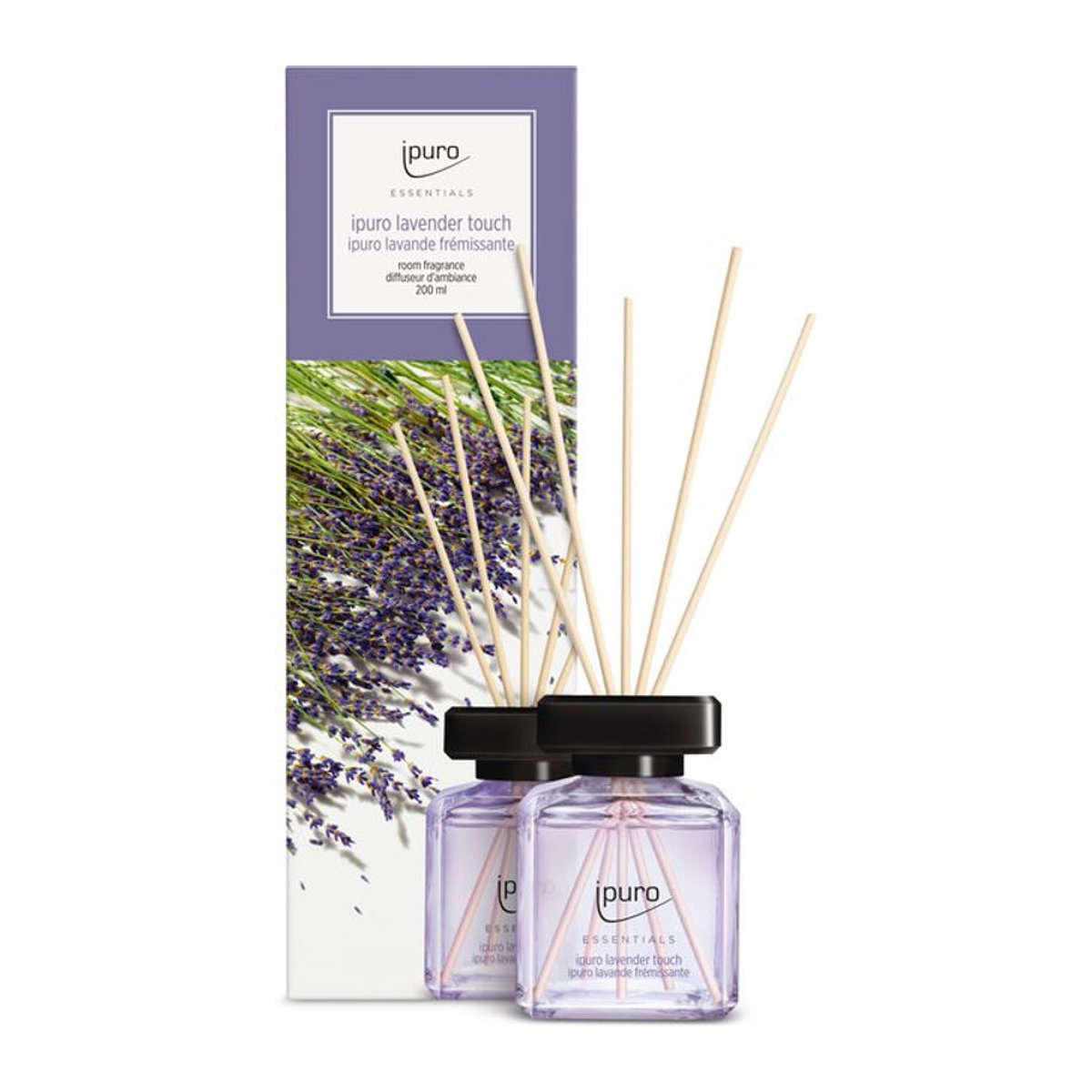 Raumduft ipuro LAVENDER TOUCH in Lila und Weiß mit Glas und Kunststoff - Bild 1