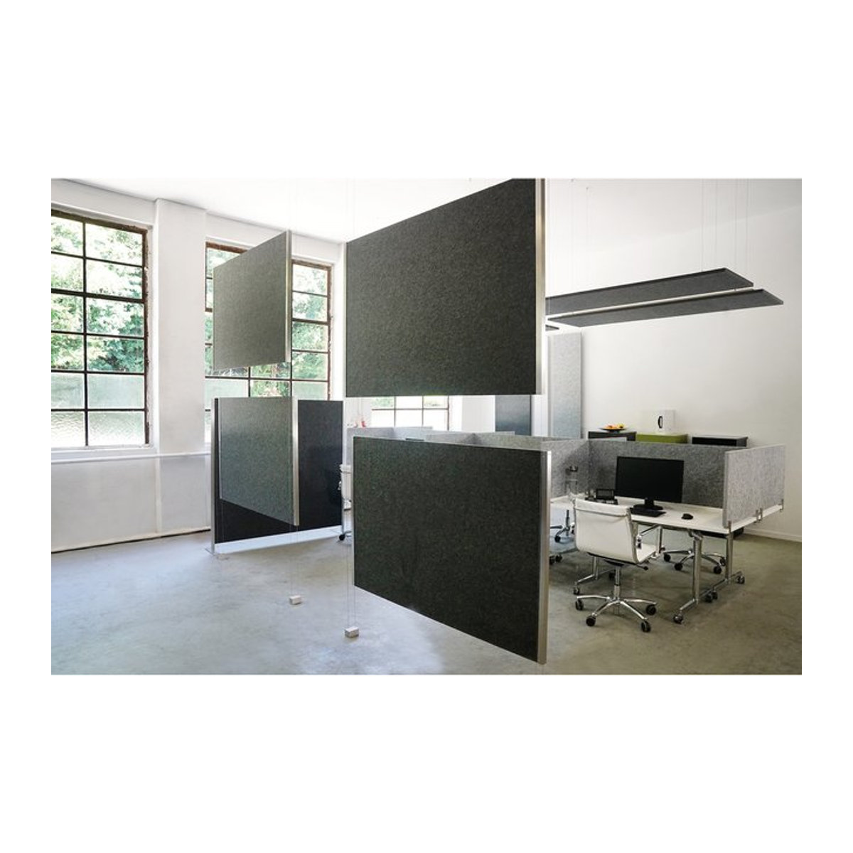 Raumteiler-Set LAUTLOZ 2-Lauf Farbe: Grau, B/T/H: 125 x 100 x 2,5 cm - Bild 1
