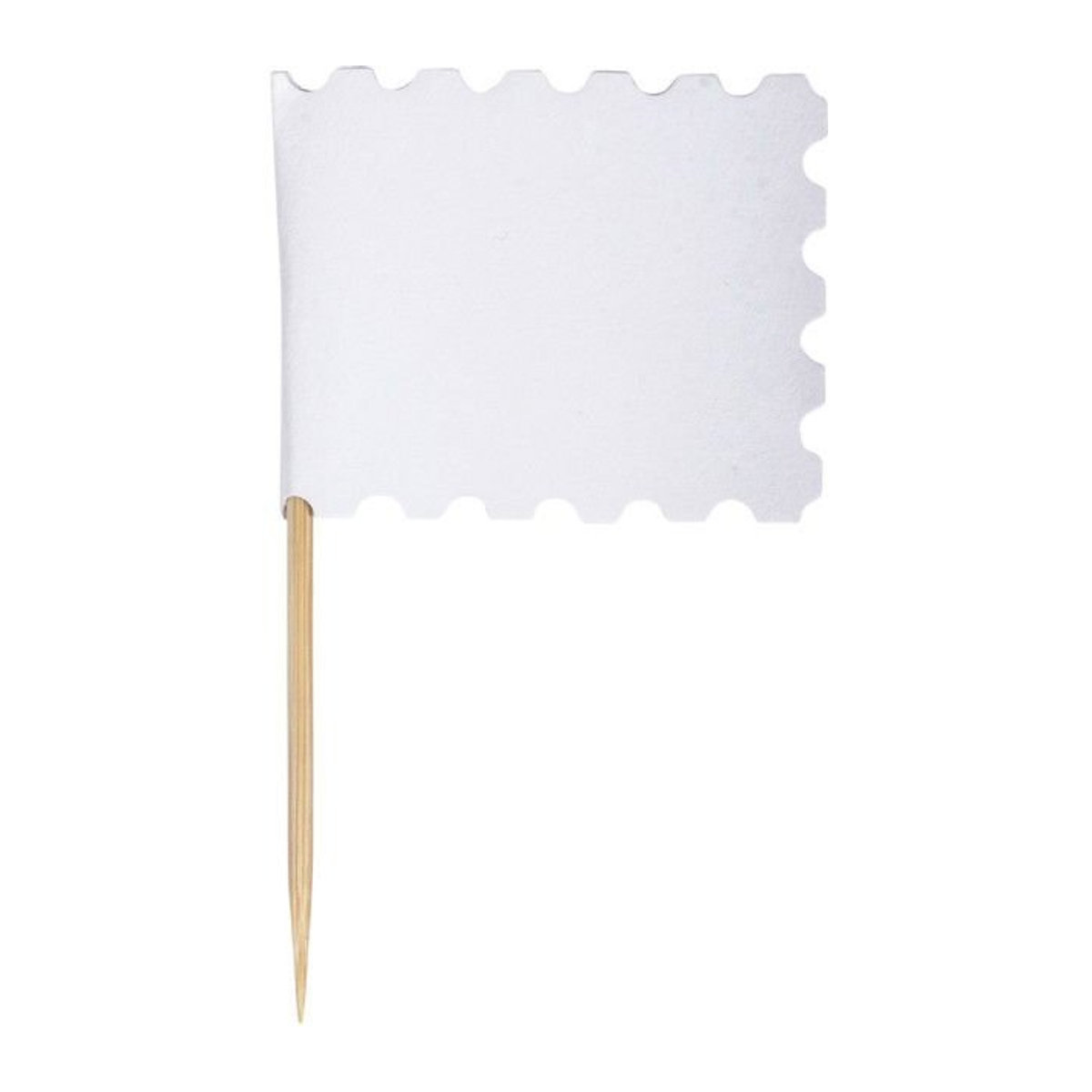 Rayher Dekotafel mit Flagge in Weiß, 10 Stück, Flagge: 4,5 x 3,5 cm, Höhe: 7,5 cm - Bild 1