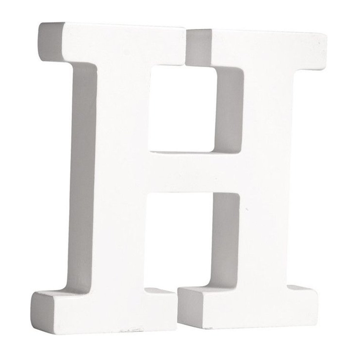 Rayher MDF Buchstabe H in Weiß, Höhe: 11 cm, Tiefe: 2 cm - Bild 1
