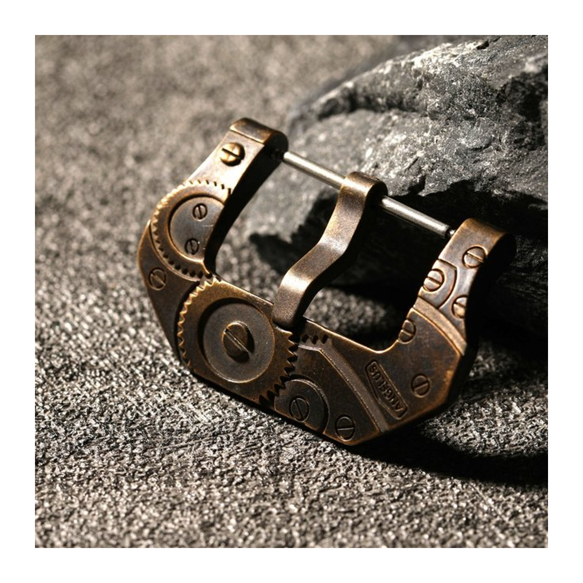 Raystray Uhrenschnalle aus Bronze in Braun im Vintage-Stil, Breite: 2,4 cm - Bild 1