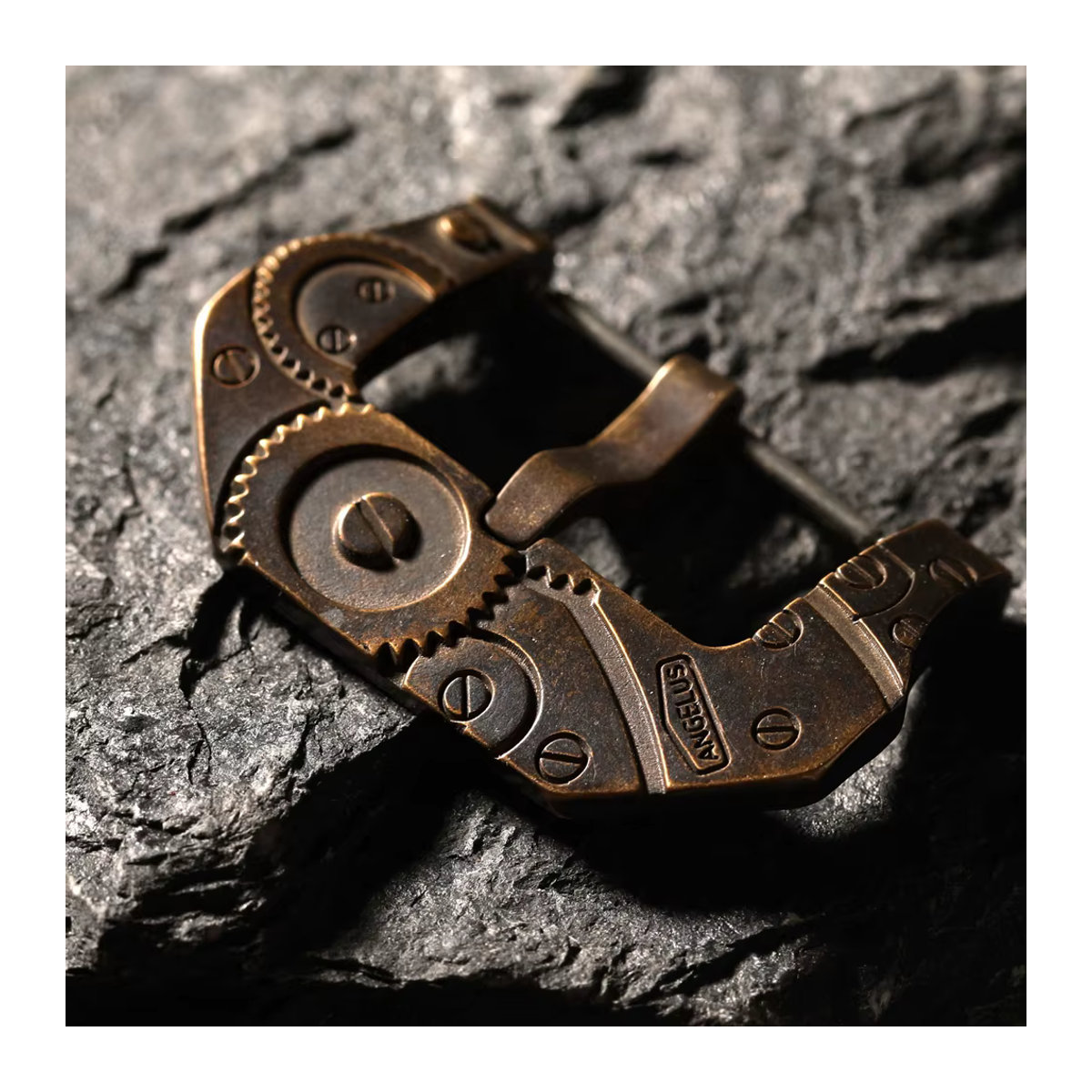 Raystray Uhrenschnalle aus Bronze in Braun im Vintage-Stil, Breite: 2,4 cm - Bild 4
