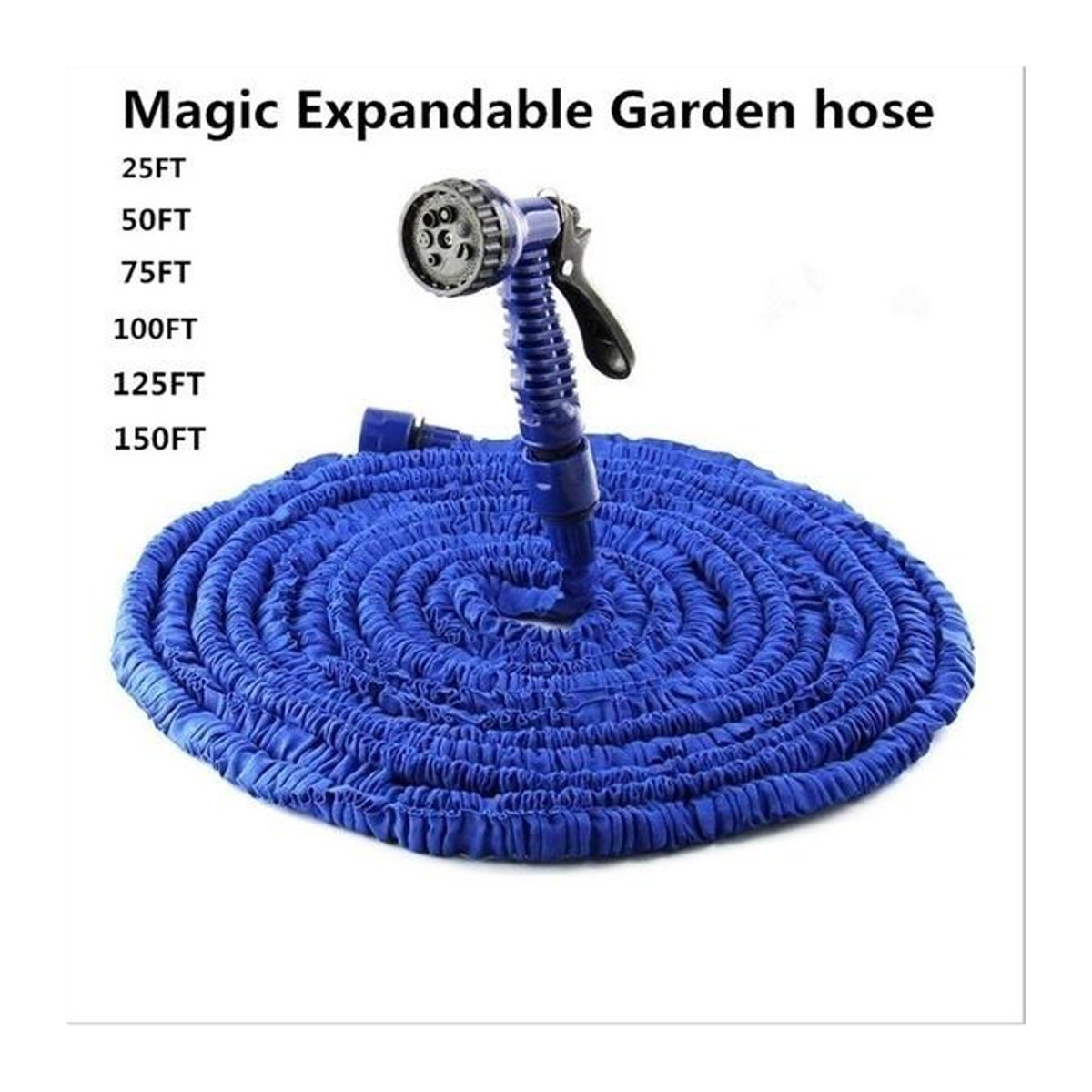 RC JUZI Erweiterbarer Gartenschlauch mit Hochdruck-Wasserpistole in Grün - Bild 2