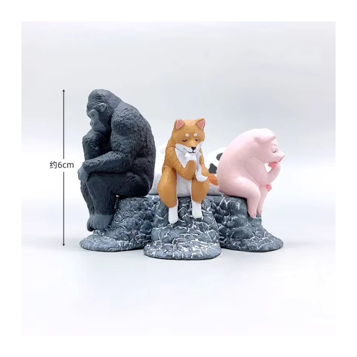 Re-ment Gacha-Kapselspielzeug Denkende Tierfiguren aus Kunstharz, Mehrfarbig - Bild 3