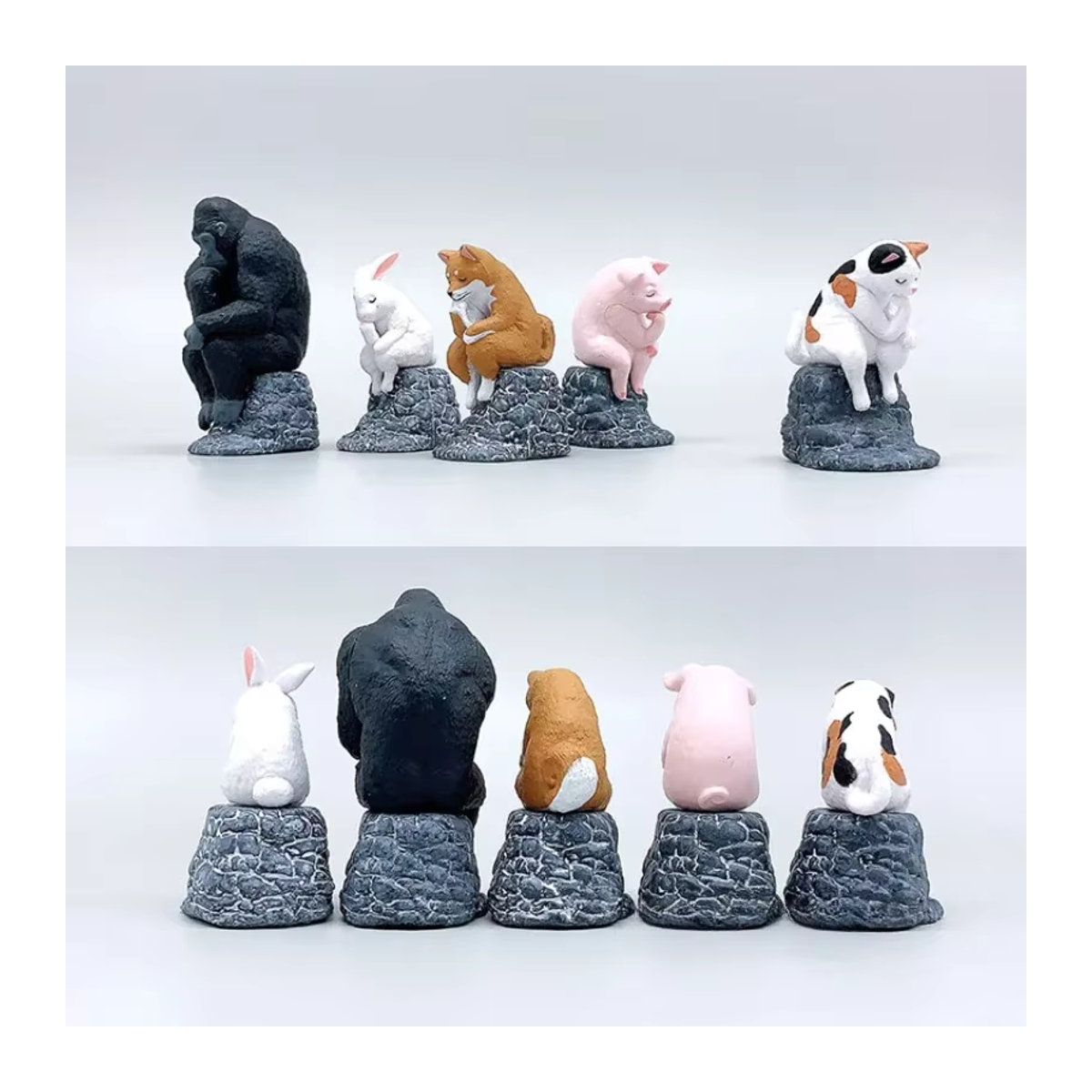 Re-ment Gacha-Kapselspielzeug Denkende Tierfiguren aus Kunstharz, Mehrfarbig - Bild 4