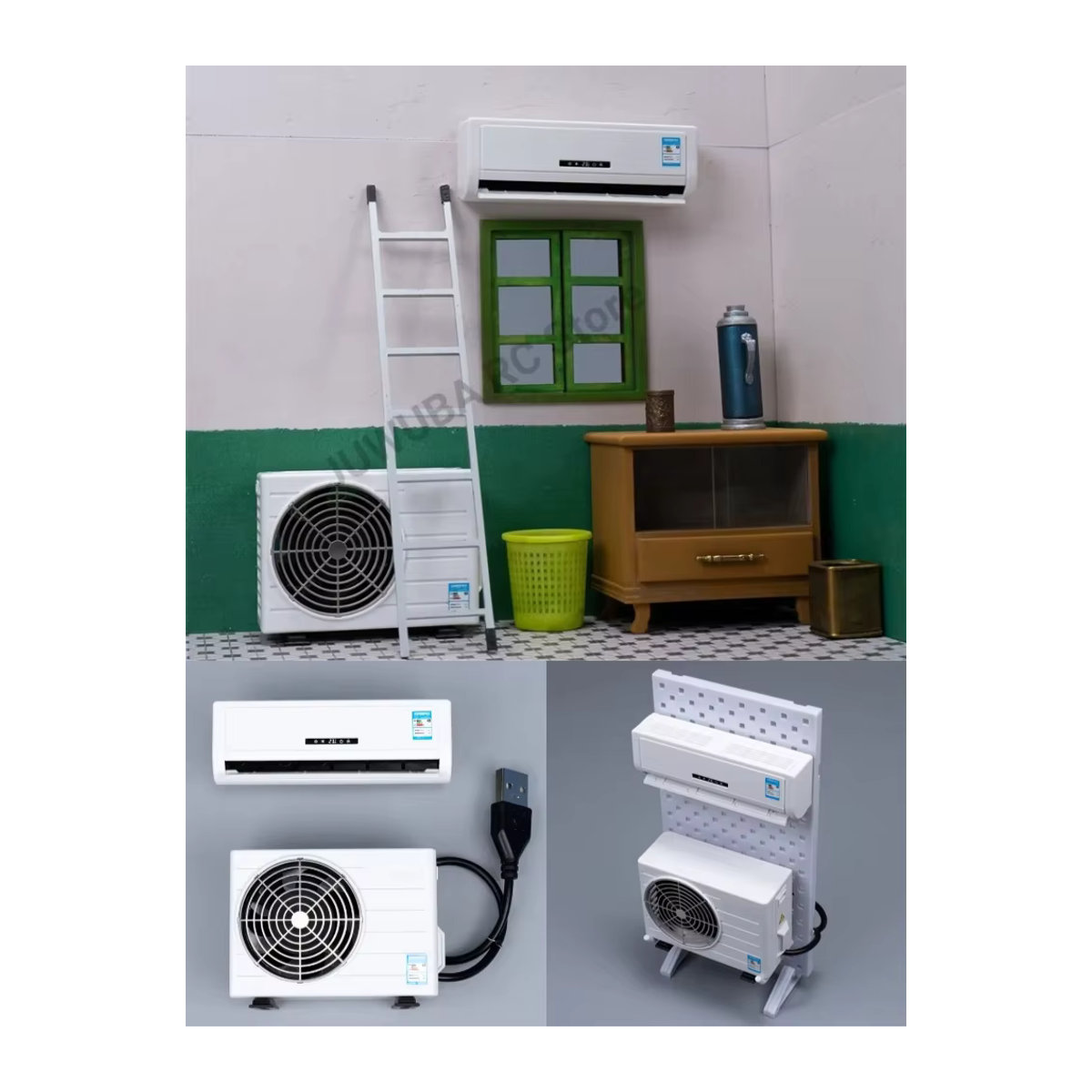 Re-ment Miniatur Klimaanlage in Weiß für Puppenhaus und Miniaturmodelle im Maßstab 1/12 und 1/14 - Bild 5
