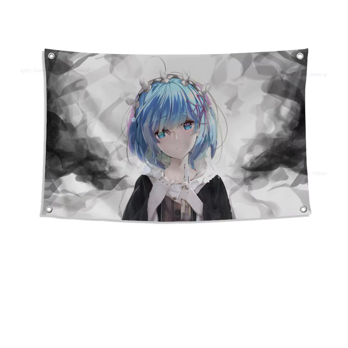 Re:Zero Rem und Ram Flagge aus Polyester mit vier Löchern für Outdoor und Raumdekoration - Bild 3