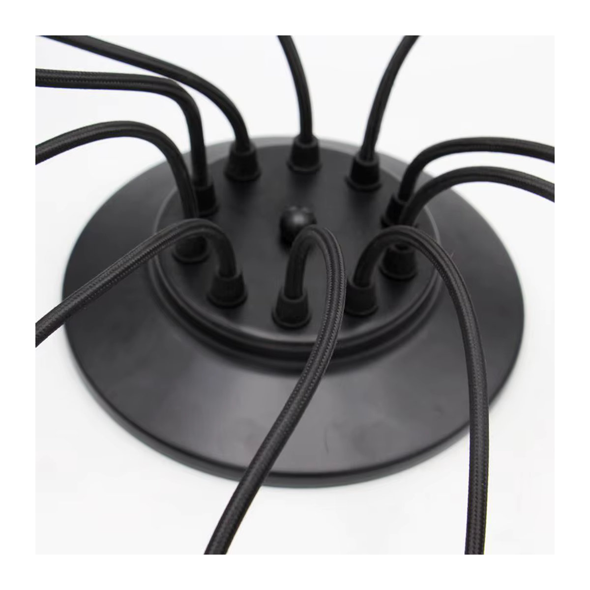 REACHYEA Vintage Spinne Kronleuchter Pendelleuchte im Industrial Design aus Metall, Schwarz, E27 - Bild 2