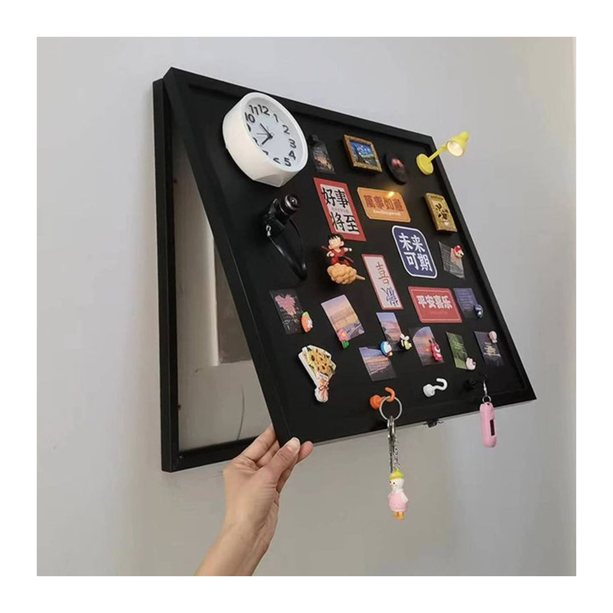 Realikeasy Dekorative Stromzähler Box als Hängende Wandmalerei in Schwarz, Rechteckig, Minimalistisches Design - Bild 1