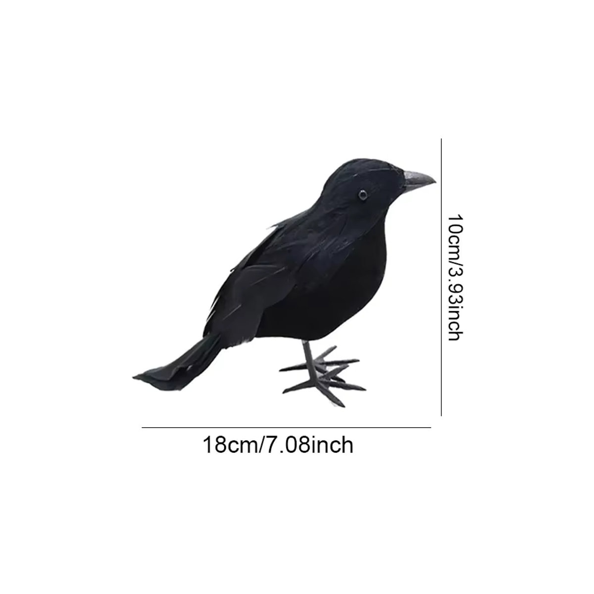 Realistische künstliche Krähen in Schwarz als Halloween-Dekoration und Party-Ornament - Bild 4