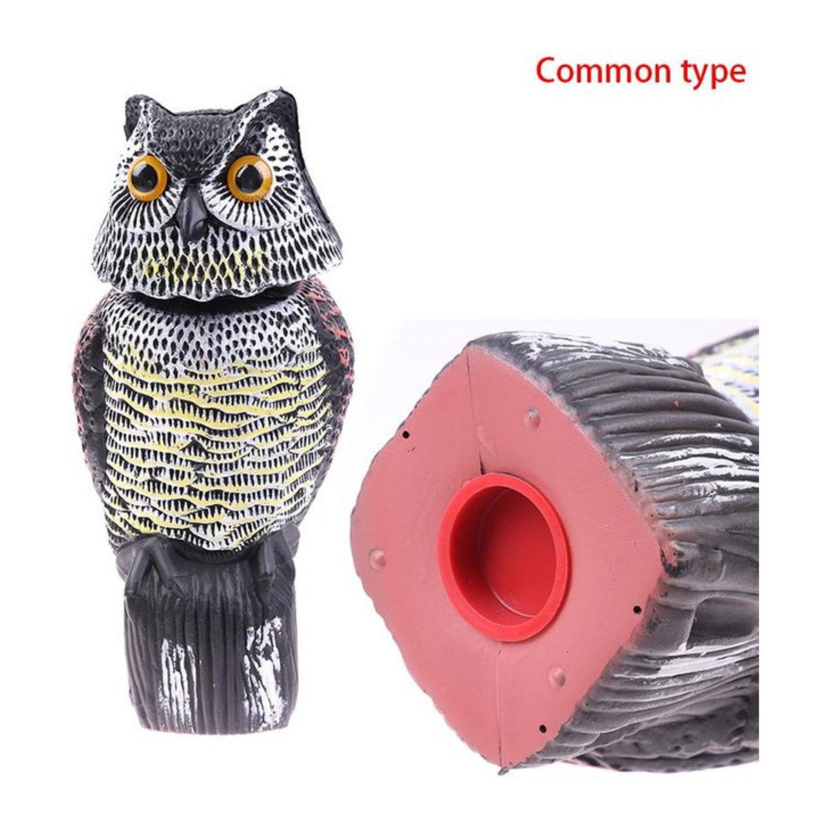 Realistischer Vogelschreck Owl Prowler mit rotierendem Kopf und Sound als Lockvogel zum Schutz vor Vögeln - Bild 1