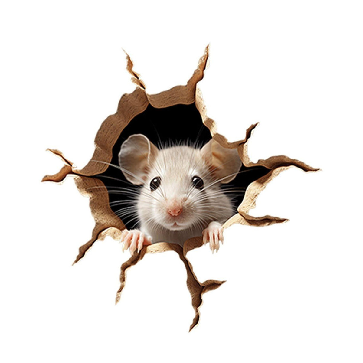 Realistischer Wandaufkleber Kleine Mäuse mit Mauseloch aus Kunststoff, mehrfarbig - Bild 5