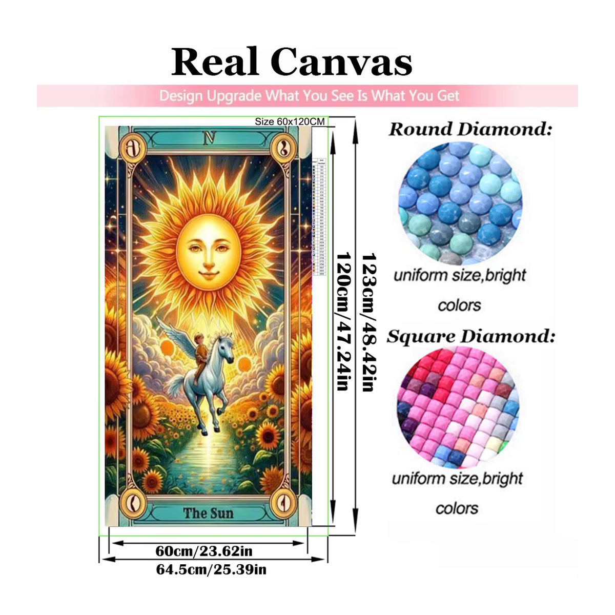 RealShining DIY Diamond Painting Tarot Karte Kaiser Königin Gothic Motiv, Mehrfarbig - Bild 2