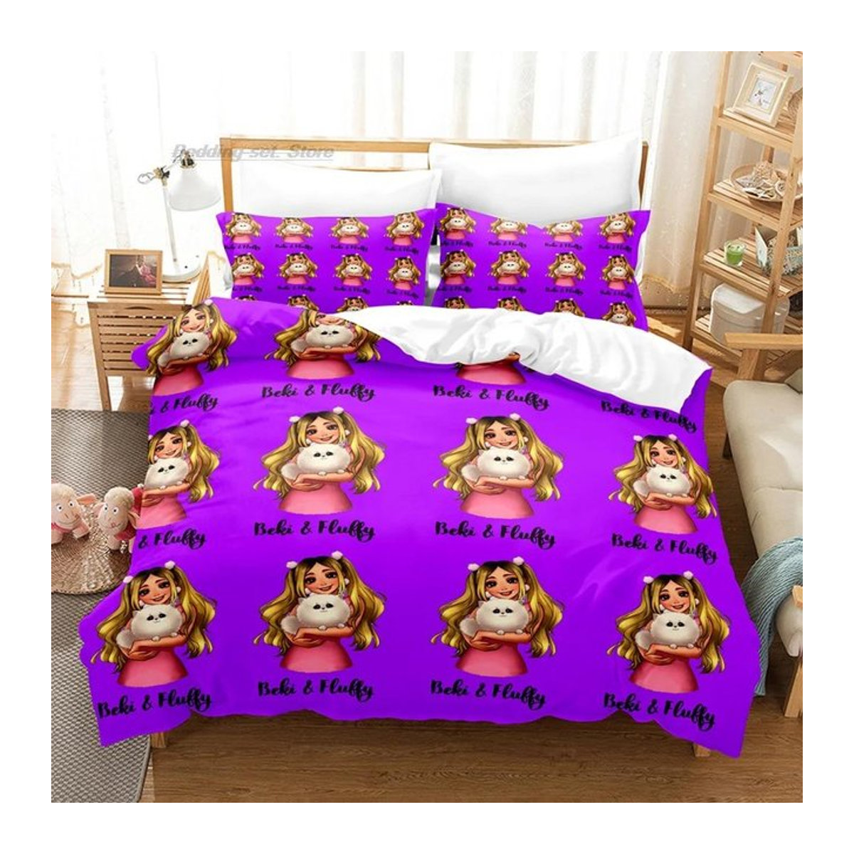 Rebekah Wing Merch Beki Flauschige Bettwäsche Kollektion 3D Bettbezug für Erwachsene und Kinder, B/H: 70 x 133 cm, 2 Stück - Bild 1