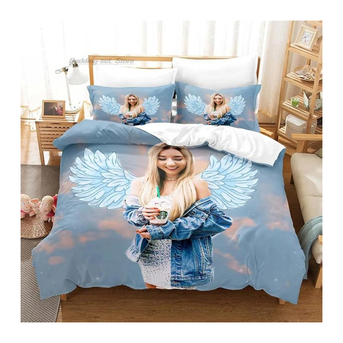 Rebekah Wing Merch Beki Flauschige Bettwäsche Kollektion Bettbezug 3D Design B/H: 172 x 218 cm - Bild 1