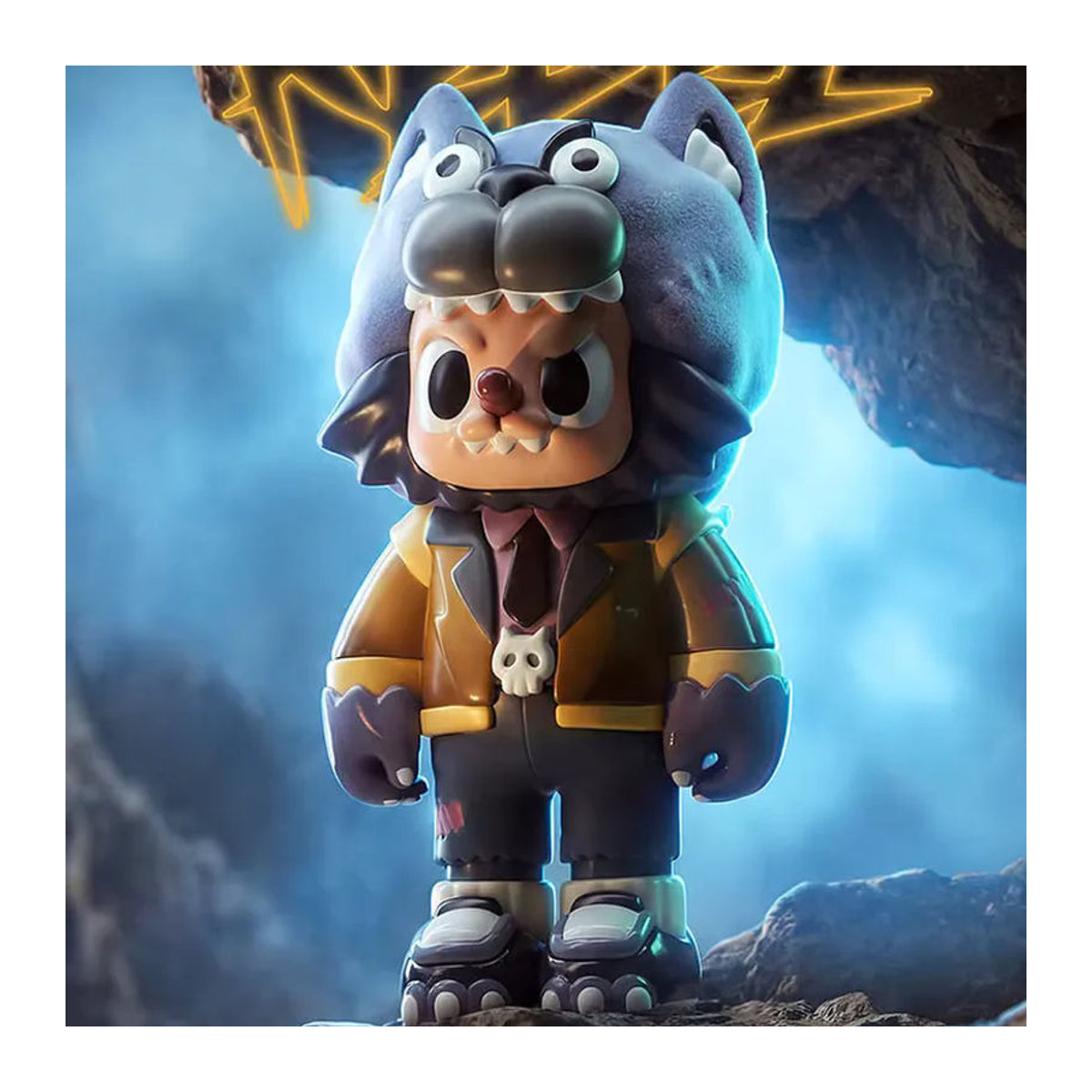 Rebel Bear Monster Serie Beflockte Blindbox Figuren im Dunklen-Horror-Stil, Mehrfarbige Sammlerstücke aus Kunststoff zur Dekoration - Bild 3