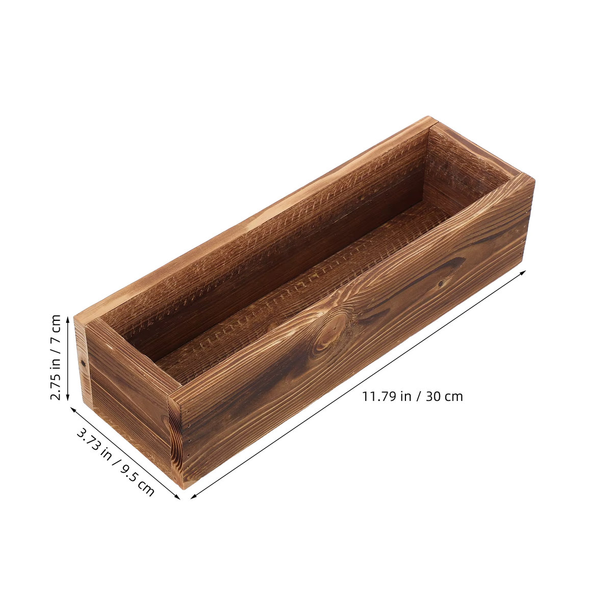 Rechteckige Pflanzkiste aus Zedernholz in Braun, B/T/H: 30 x 11 x 8,5 cm - Bild 5