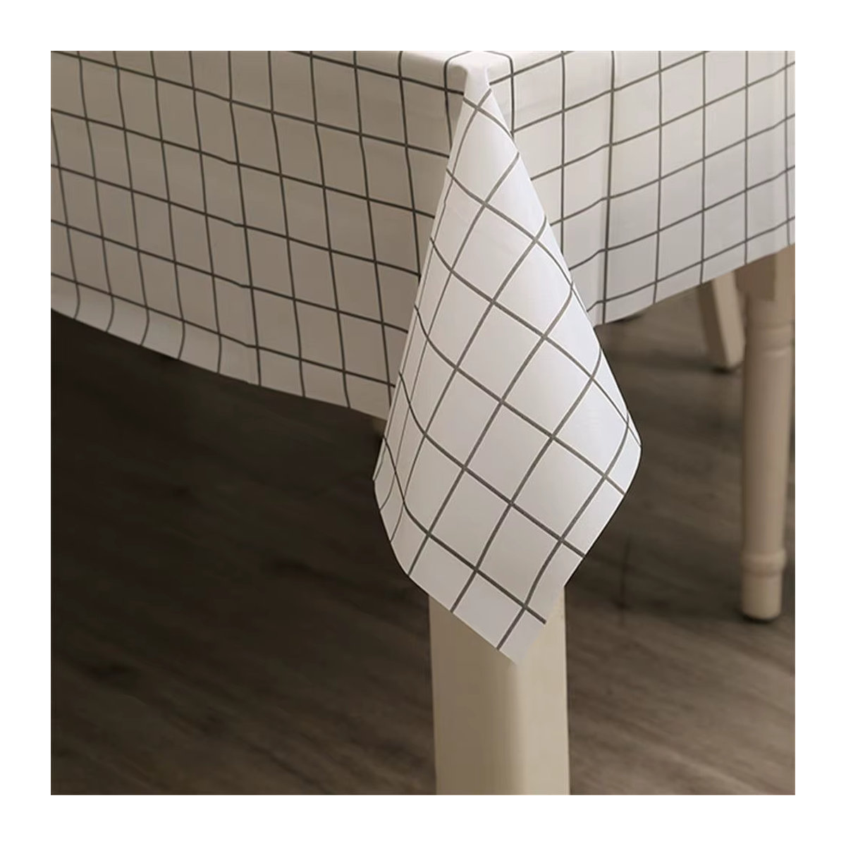 Rechteckige Tischdecke aus PVC mit Gitter-Druck, wasserdicht und ölbeständig, B/B: 137 x 90 cm - Bild 3