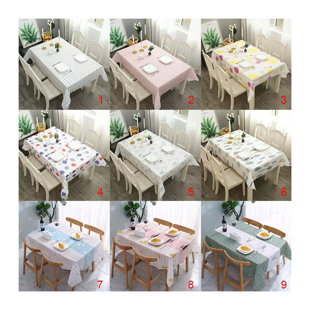 Rechteckige Tischdecke aus PVC mit Gitter-Druck, wasserdicht und ölbeständig, B/B: 137 x 90 cm - Bild 4