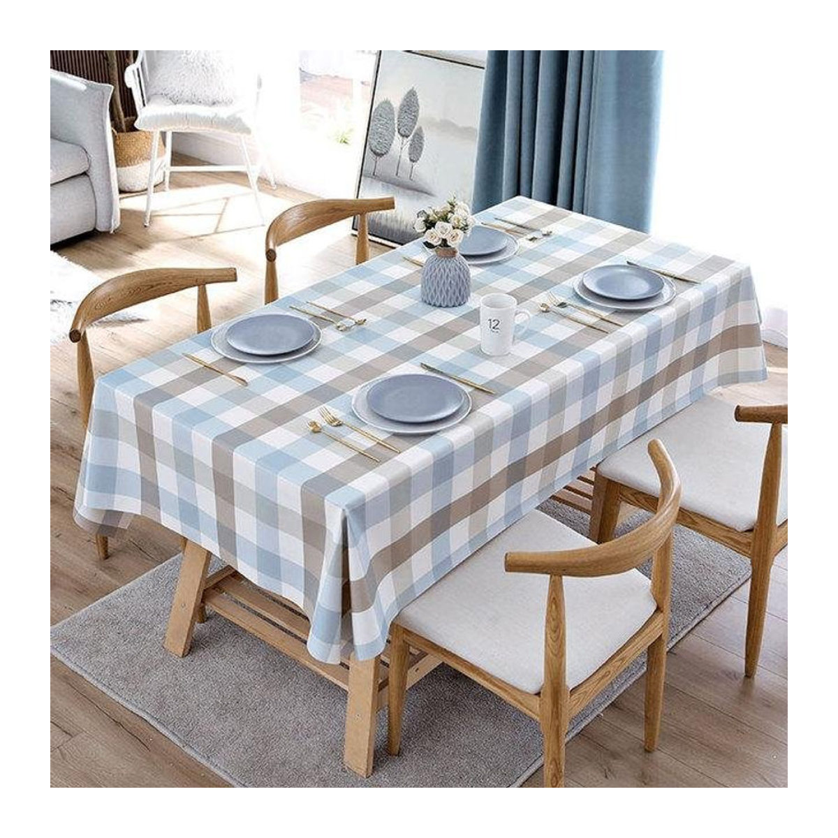 Rechteckige Tischdecke aus PVC von A Family Of Home Textiles, wasserdicht und pflegeleicht, B/B/H: 90 x 140 cm - Bild 1