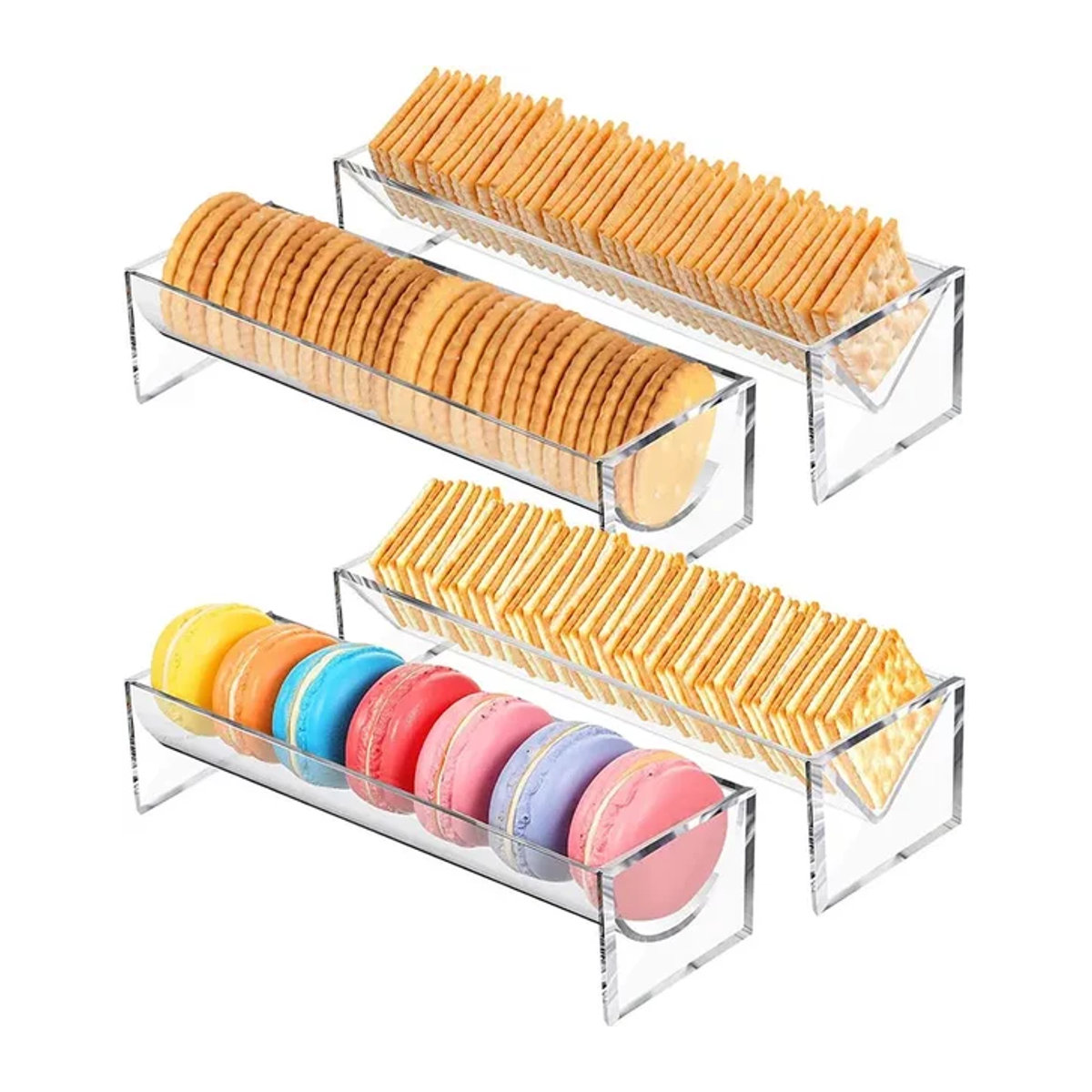 Rechteckiges Cracker-Tablett aus Acryl in Transparent, minimalistisches Food-Display für Partys und zum Servieren - Bild 1