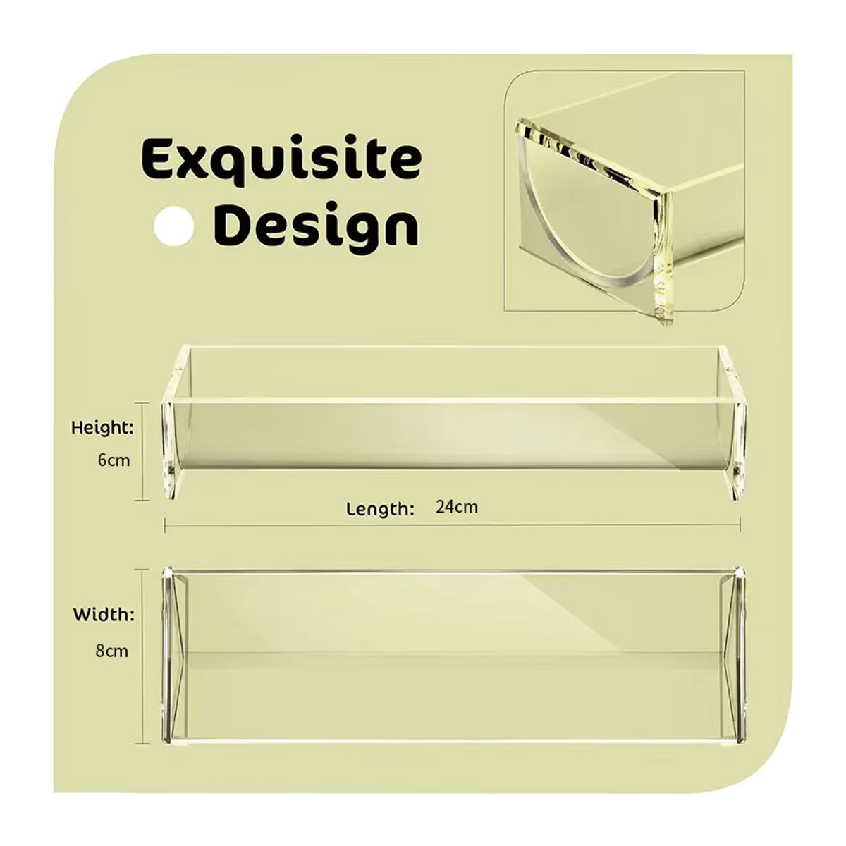 Rechteckiges Cracker-Tablett aus Acryl in Transparent, minimalistisches Food-Display für Partys und zum Servieren - Bild 2