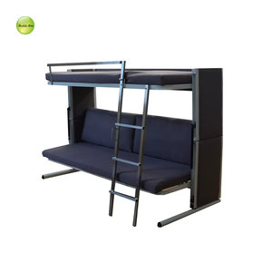 Redde Boo 2-Sitzer-Klappbett aus Metall in Grau, Modernes Einzelsofa und Etagenbett
