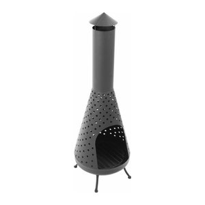 Redfire Gartenkamin Napa aus Stahl in Schwarz, B/T/H: 35 x 35 x 108 cm