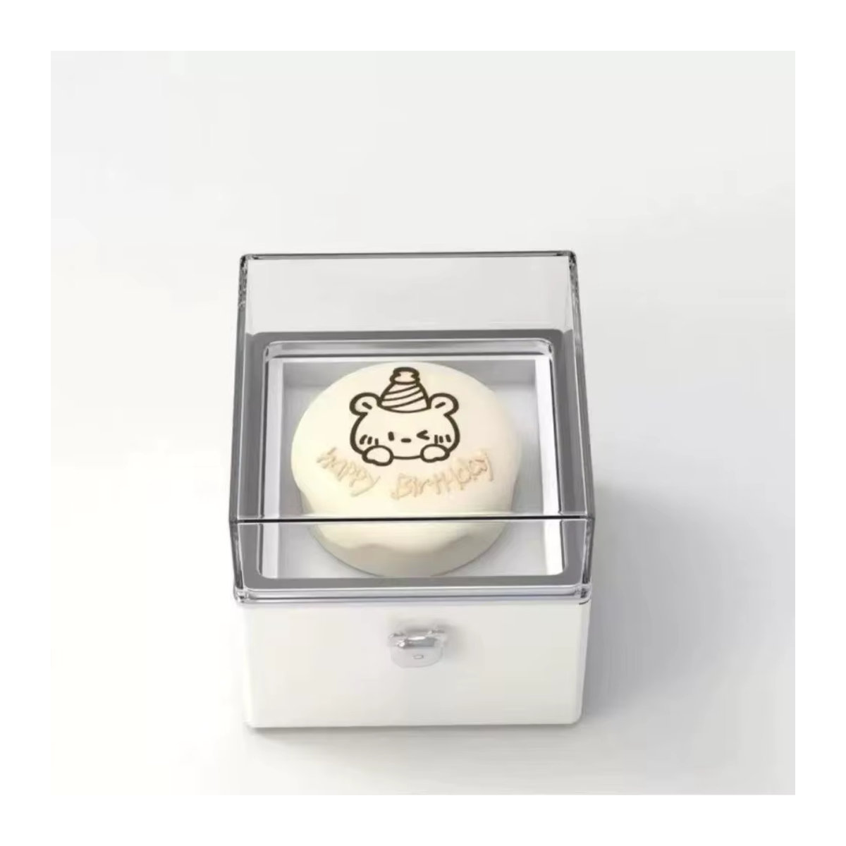 Rednote Bear Flip Ring Box Geschenkbox in Weiß für Valentinstag und Geburtstag aus Kunststoff - Bild 2