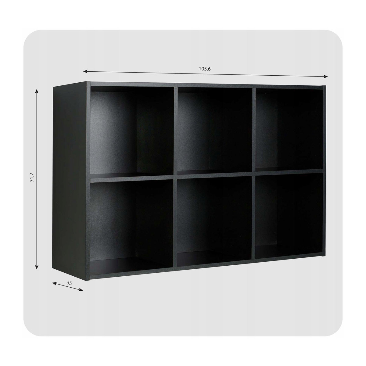 Regal Ablage Organizer Cubo 5 von Family Meble in Schwarz, B/T/H: 105,6 x 35,0 x 71,2 cm - Bild 3
