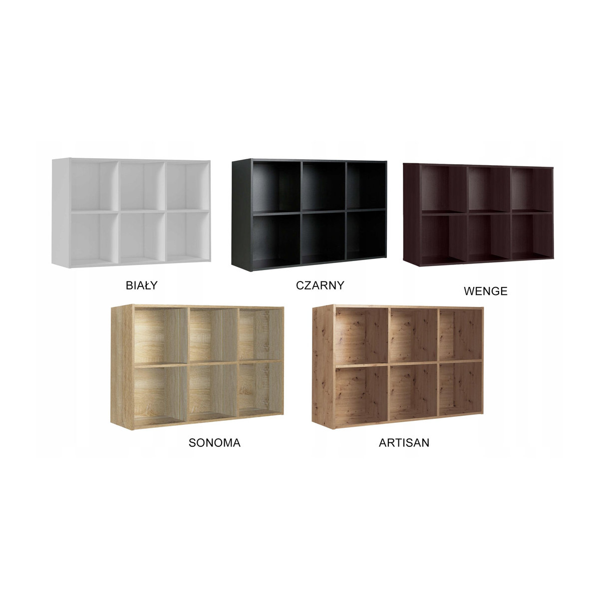 Regal Ablage Organizer Cubo 5 von Family Meble in Schwarz, B/T/H: 105,6 x 35,0 x 71,2 cm - Bild 7