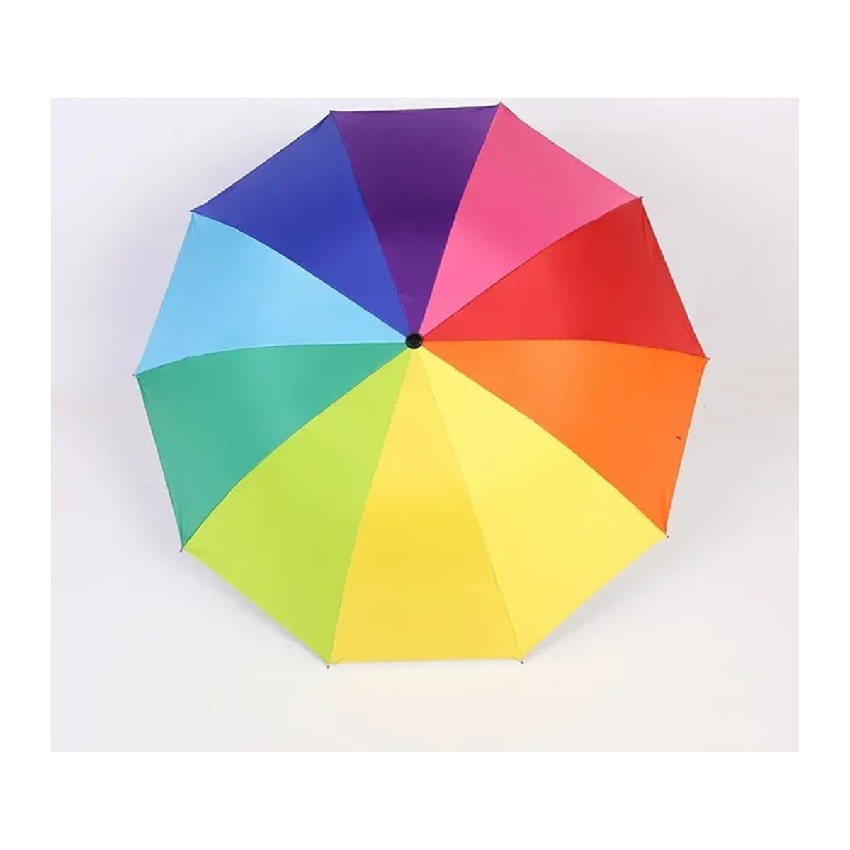 Regenbogen Regenschirm mit 10 Streben, faltbarer und winddichter Sonnenschirm für Sonne und Regen - Bild 1