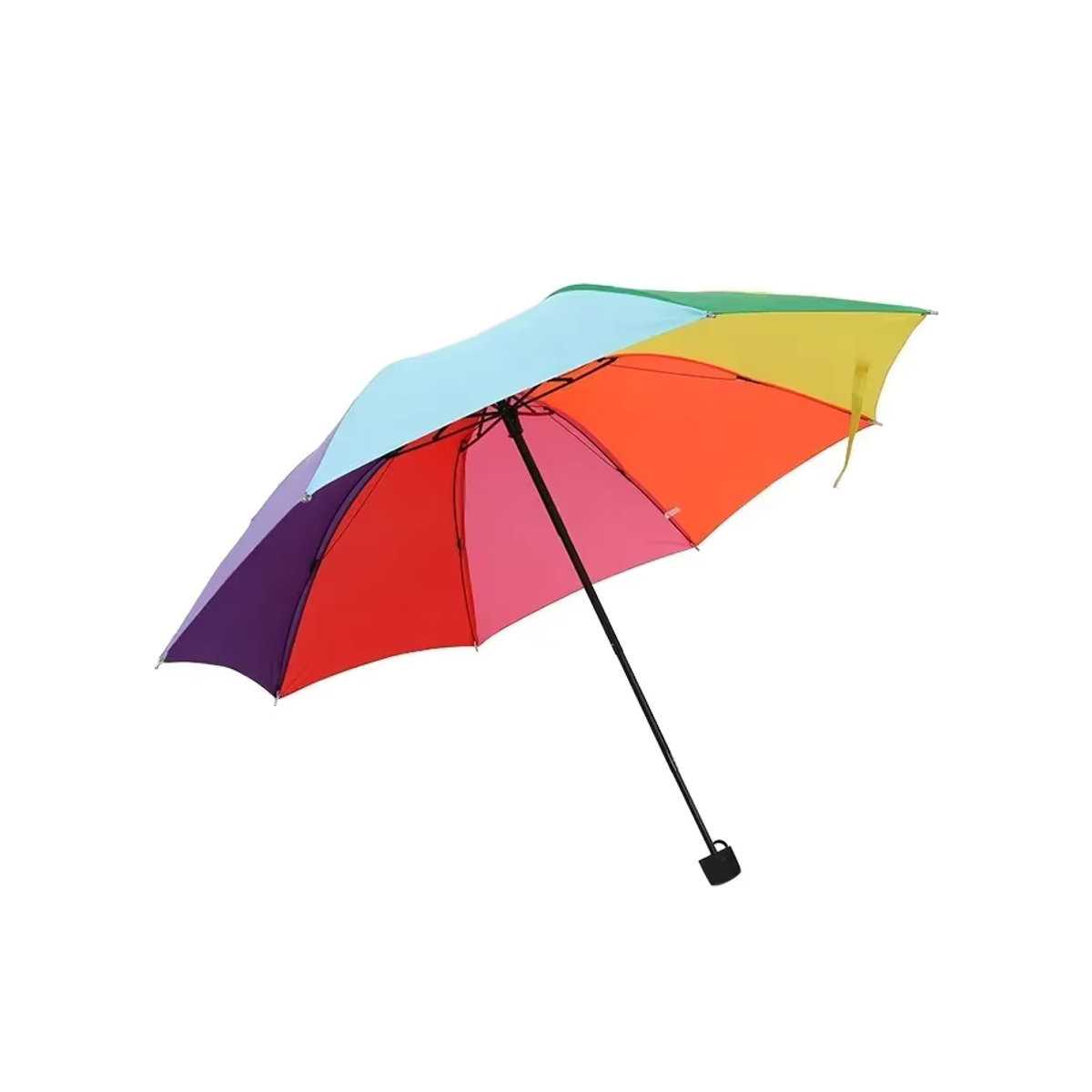 Regenbogen Regenschirm mit 10 Streben, faltbarer und winddichter Sonnenschirm für Sonne und Regen - Bild 2