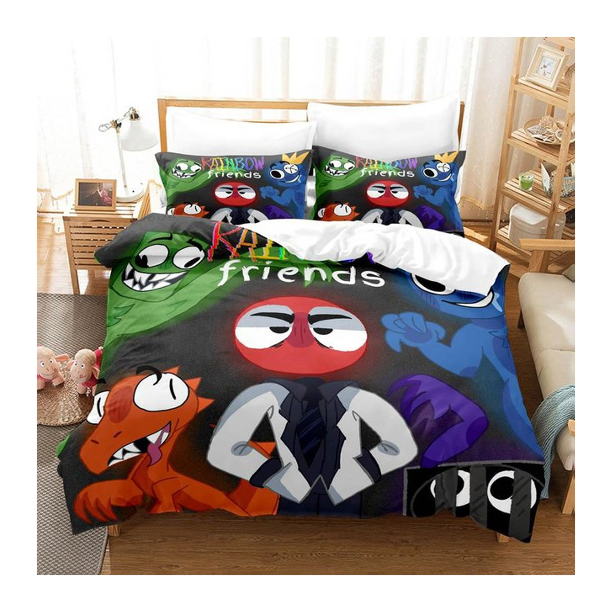 Regenbogenfreunde 3D Bettwäsche-Set für Kinder mit Bettbezug und Kissenbezug, B/H: 135 x 200 cm - Bild 1