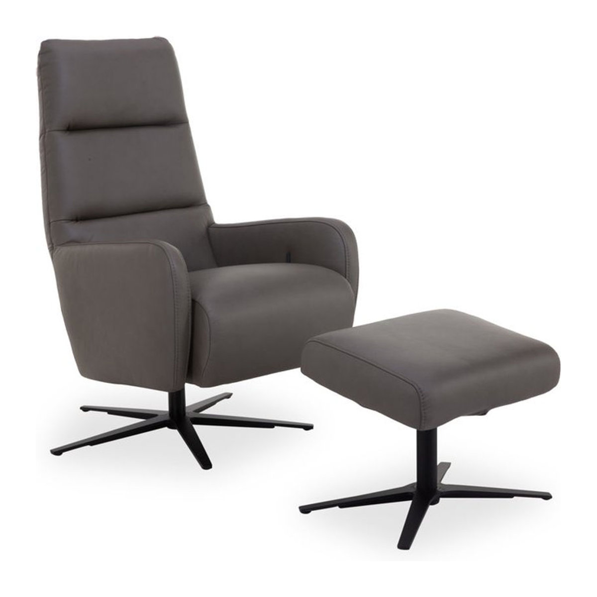Relaxsessel SYSTEMPOLSTER PADDY aus Echtleder mit Metallgestell in Schwarz, Grün oder Grau, H 112 cm x B 83 cm x T 66 cm - Bild 1