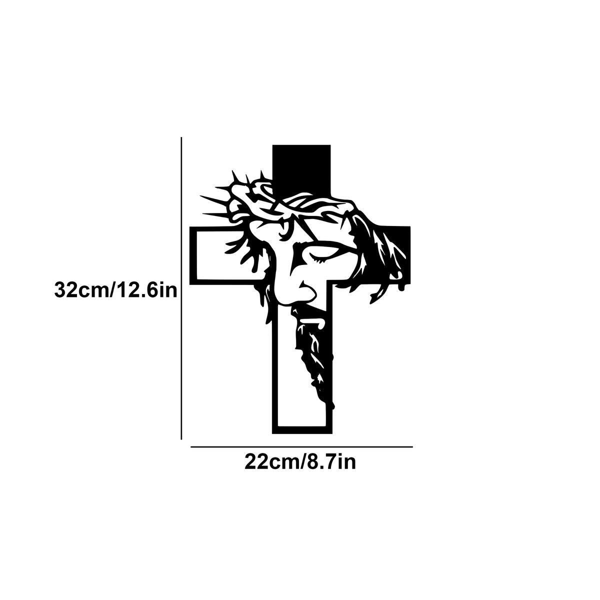 Religiöse Wanddekoration Jesus Kreuz aus Metall in Schwarz zur Wandmontage - Bild 2