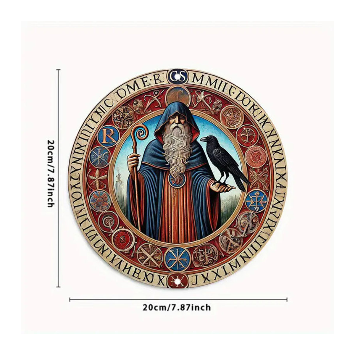 Religiöse Wanddekoration St. Benedikt-Medaille von CIFBUY aus Metall in Mehrfarbig, Durchmesser: 19,81 cm - Bild 4