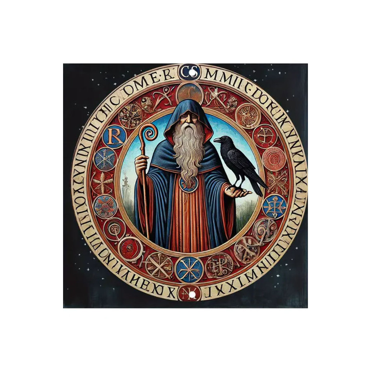 Religiöse Wanddekoration St. Benedikt-Medaille von CIFBUY aus Metall in Mehrfarbig, Durchmesser: 19,81 cm - Bild 6