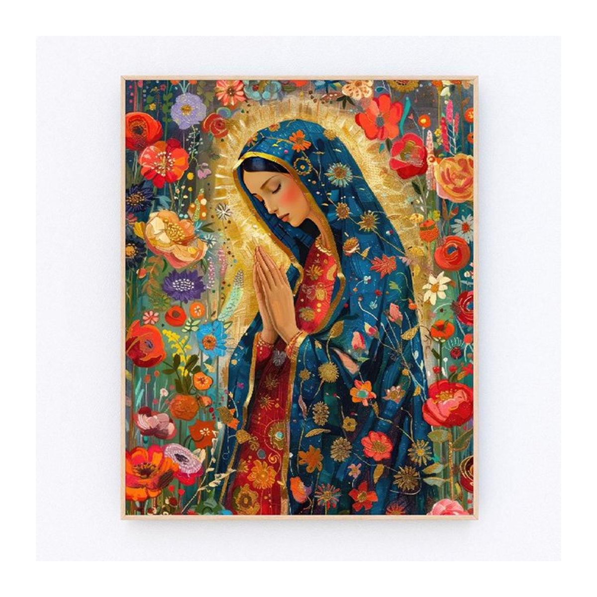 Religiöses Leinwandposter Jungfrau Maria von Leibert Art Decoration Painting, Multicolor, B: 60 cm, H: 80 cm - Bild 1