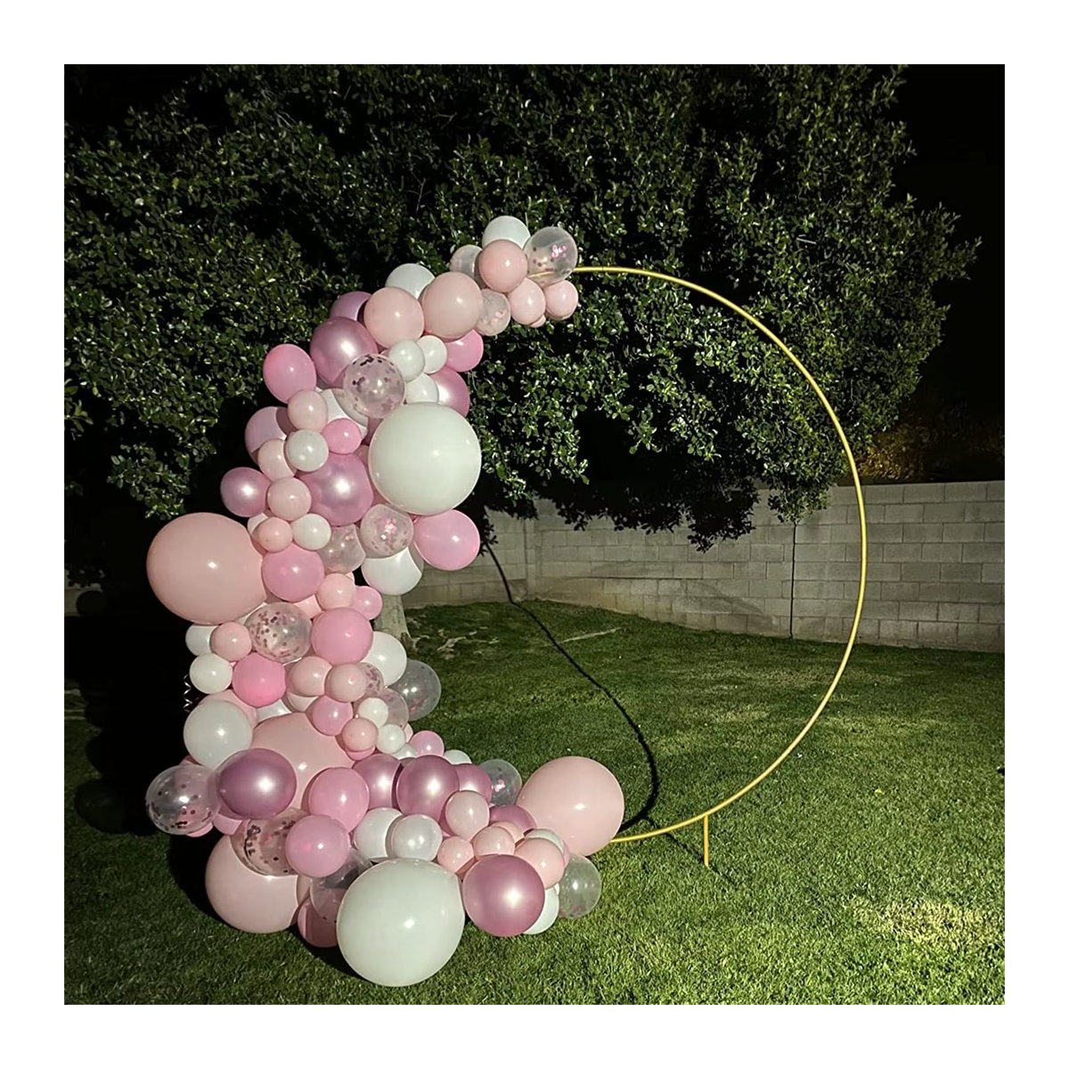 RENYUAN Ballon Girlande Set mit 110 Stück in Rosa und Weiß für Geburtstag, Hochzeit oder Babyparty - Bild 1