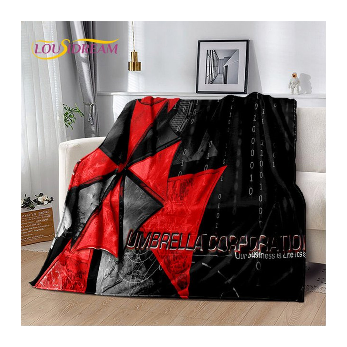 Resident Evil Gamer Plüschdecke aus Flanell als weiche Überwurfdecke für Sofa und Bett - Bild 1