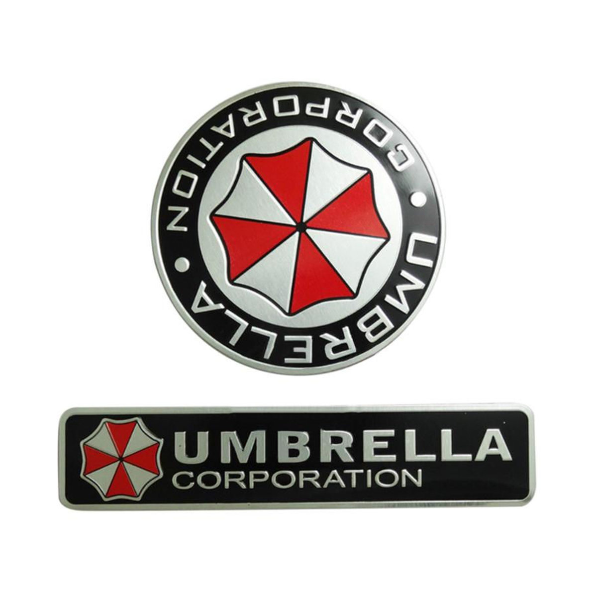 Resident Evil Umbrella Corporation 3D-Aufkleber aus Aluminiumlegierung in Schwarz und Mango-Orange, rundes Metall-Abzeichen zur Dekoration - Bild 3